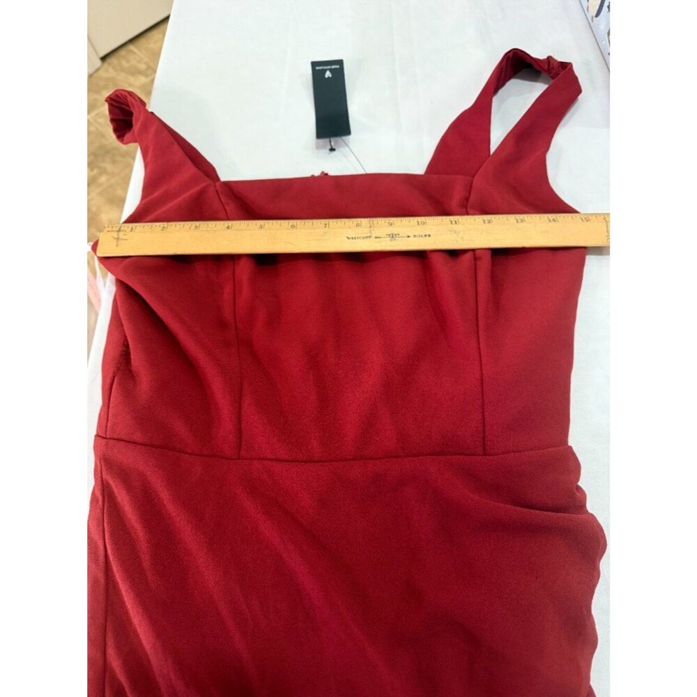 Lulus Glamorous Disposition Rust Ruched Maxi Dress Size Small - Picture 5 of 9